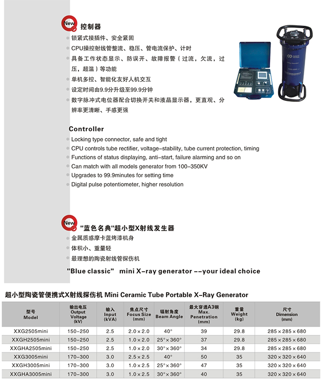 “藍色名典”系列超小型便攜式X射線機